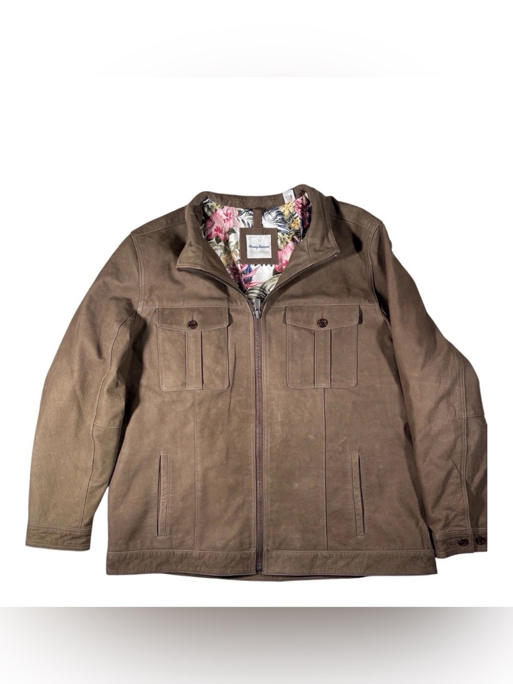 Tommy Bahama Bronson Bay Men’s 2XL Nubuck leather Jacket Dadcore travelcore